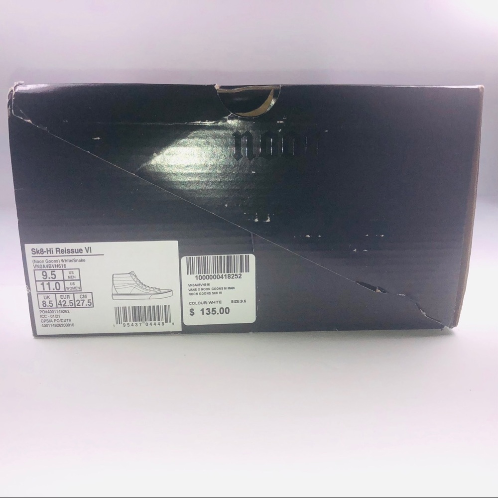 VANS Noon Goons SK8 Hi White Snakeskin Black Shoes - Picture 9 of 11